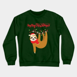 Merry Christmas Sloth Crewneck Sweatshirt